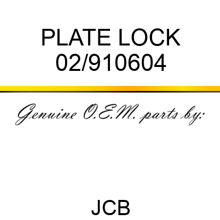 PLATE LOCK 02/910604