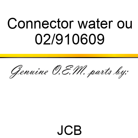 Connector water ou 02/910609