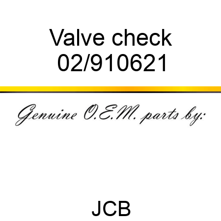 Valve check 02/910621