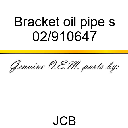 Bracket oil pipe s 02/910647