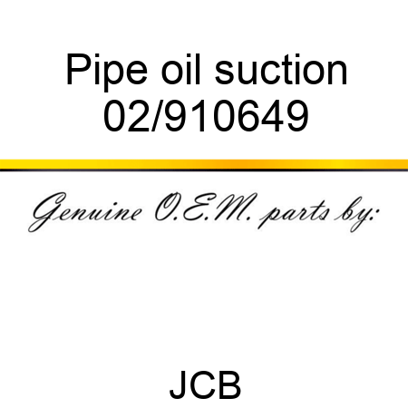 Pipe oil suction 02/910649