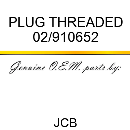 PLUG THREADED 02/910652