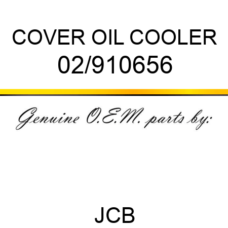 COVER OIL COOLER 02/910656