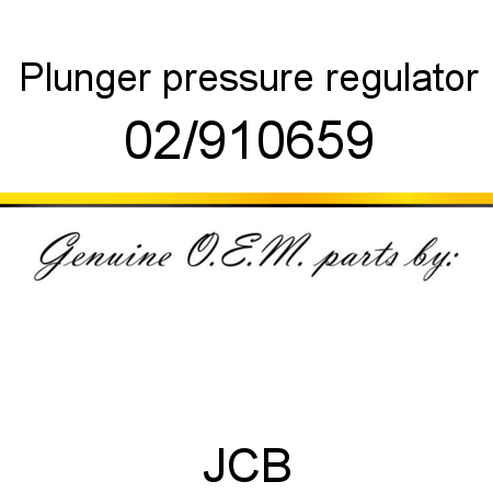 Plunger, pressure regulator 02/910659