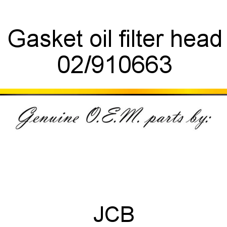 Gasket, oil filter head 02/910663
