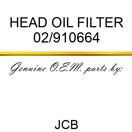 HEAD OIL FILTER 02/910664