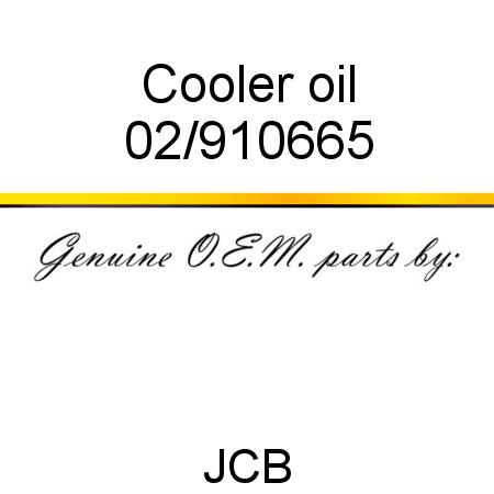 Cooler, oil 02/910665