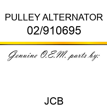 PULLEY ALTERNATOR 02/910695