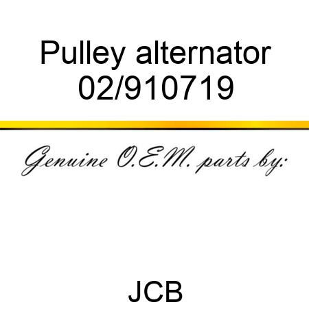 Pulley alternator 02/910719