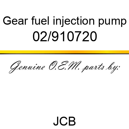 Gear, fuel injection pump 02/910720