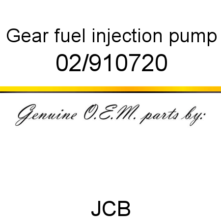 Gear, fuel injection pump 02/910720