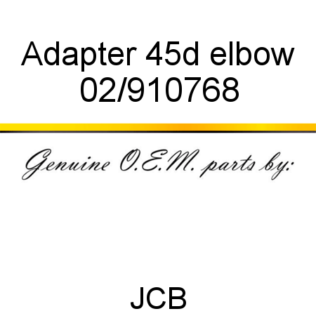 Adapter, 45d elbow 02/910768