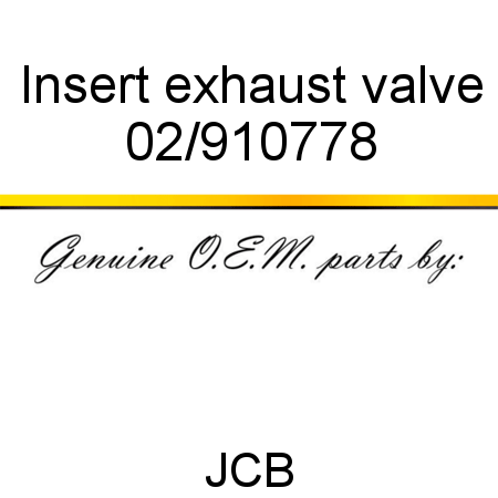 Insert, exhaust valve 02/910778