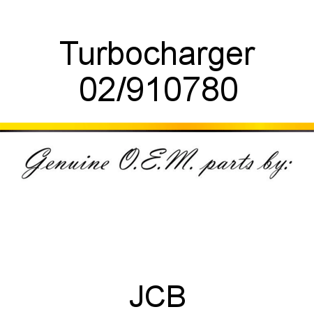 Turbocharger 02/910780