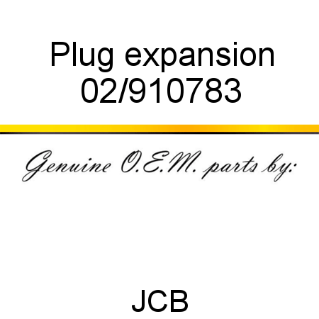Plug, expansion 02/910783
