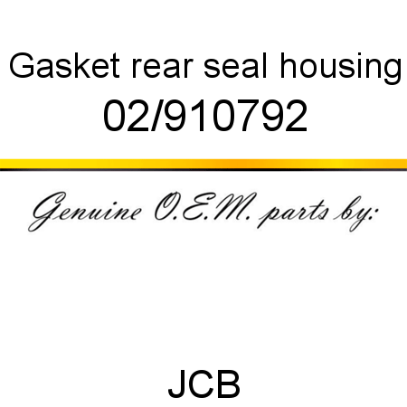 Gasket, rear seal housing 02/910792
