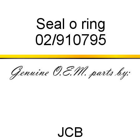 Seal, o ring 02/910795