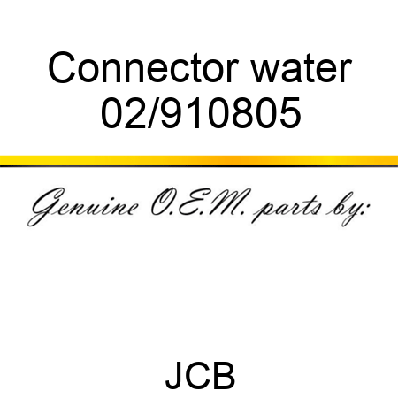 Connector water 02/910805