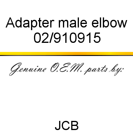 Adapter, male elbow 02/910915