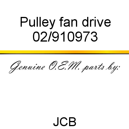 Pulley, fan drive 02/910973