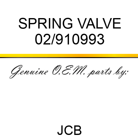 SPRING VALVE 02/910993