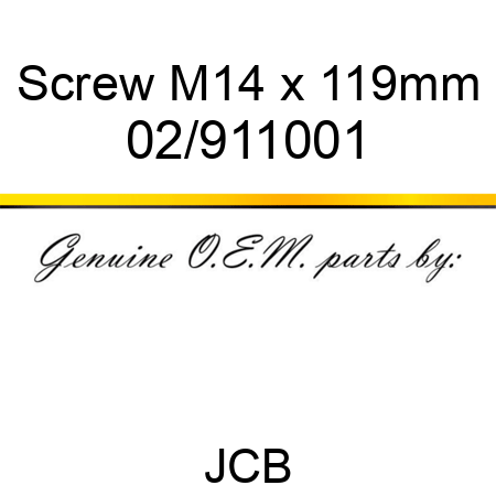 Screw M14 x 119mm 02/911001