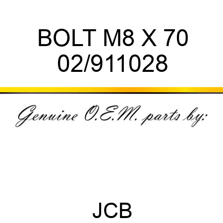 BOLT M8 X 70 02/911028