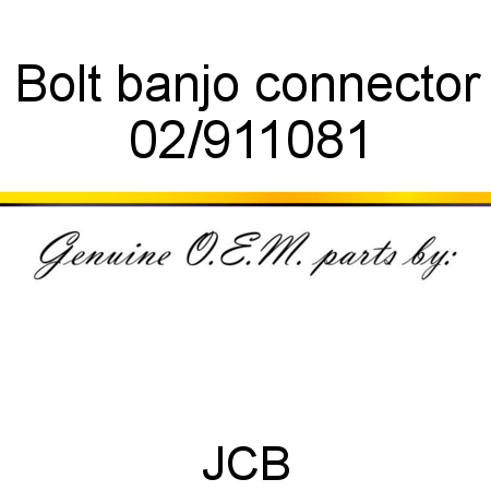 Bolt, banjo connector 02/911081