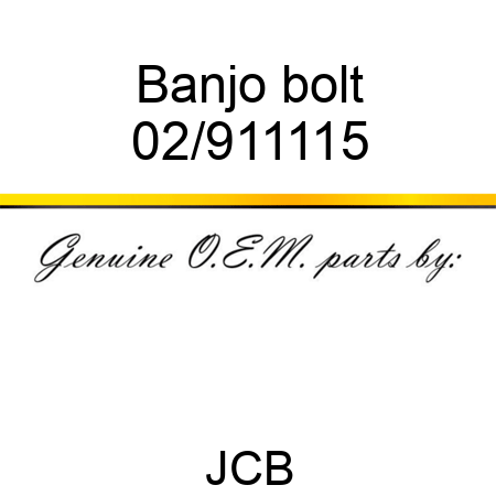 Banjo bolt 02/911115