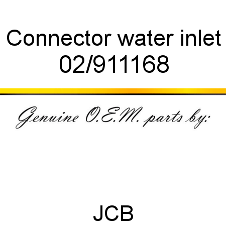 Connector, water inlet 02/911168