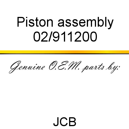 Piston, assembly 02/911200