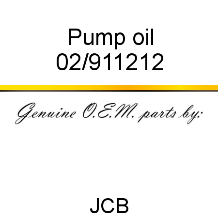 Pump, oil 02/911212