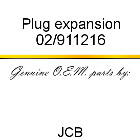 Plug, expansion 02/911216