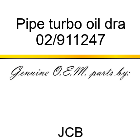 Pipe turbo oil dra 02/911247