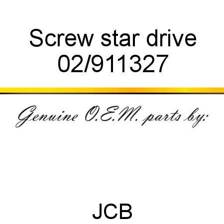 Screw, star drive 02/911327