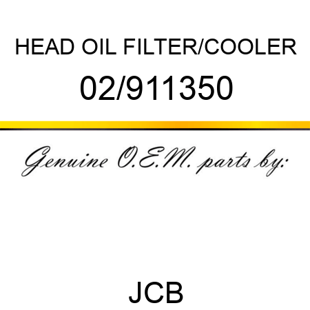 HEAD, OIL FILTER/COOLER 02/911350