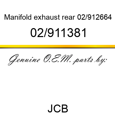 Manifold, exhaust rear 02/912664 02/911381