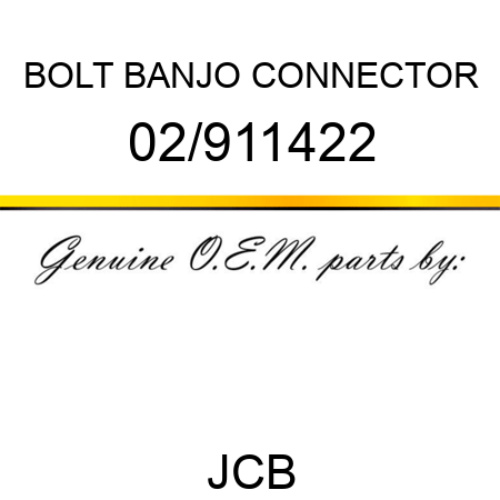 BOLT, BANJO CONNECTOR 02/911422