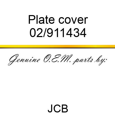 Plate cover 02/911434