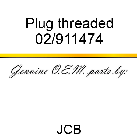 Plug threaded 02/911474