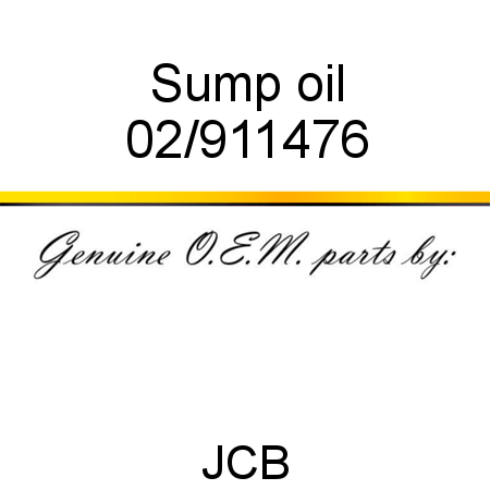 Sump, oil 02/911476