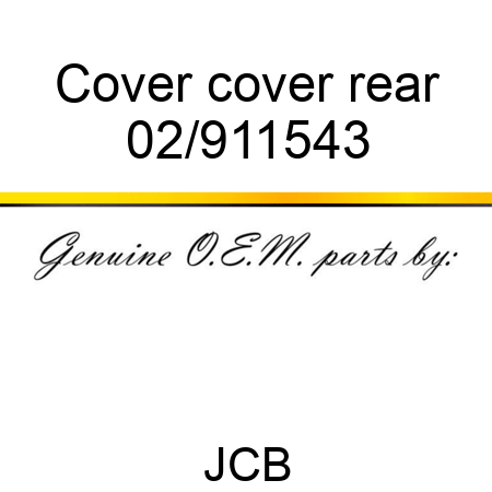 Cover cover, rear 02/911543