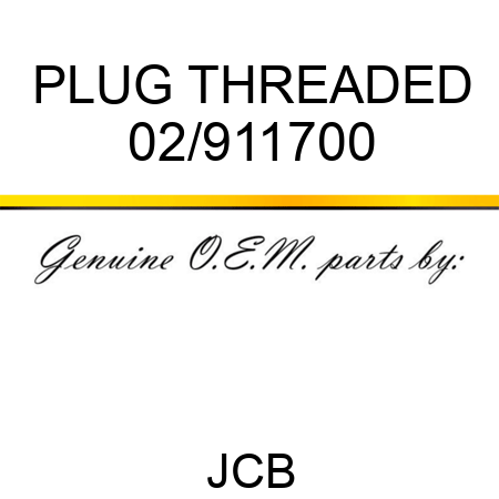 PLUG THREADED 02/911700