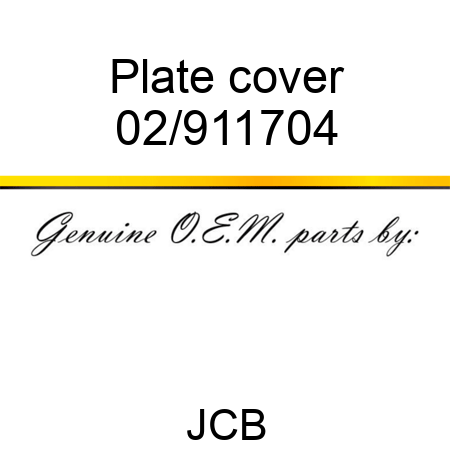 Plate cover 02/911704