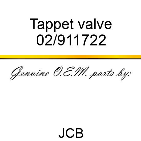 Tappet valve 02/911722