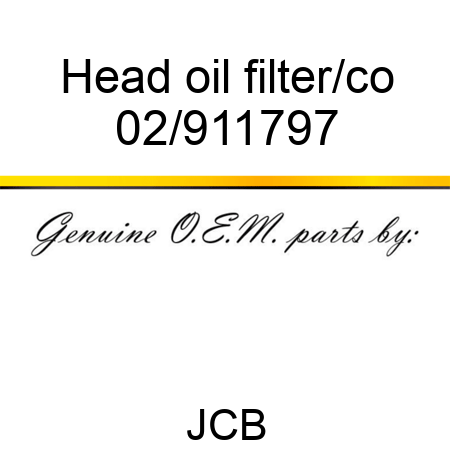 Head oil filter/co 02/911797