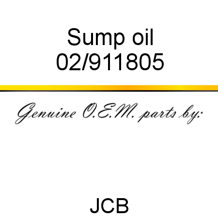 Sump, oil 02/911805