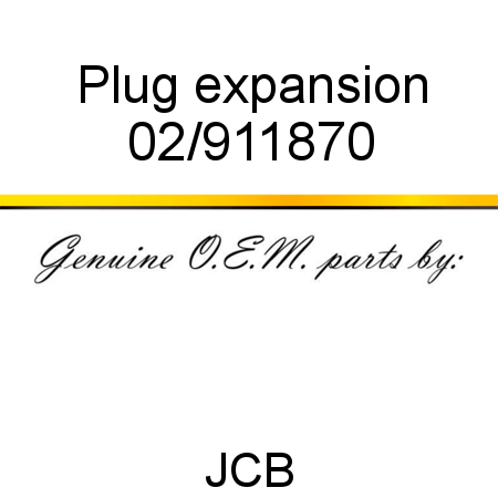 Plug, expansion 02/911870