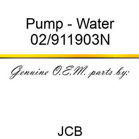 Pump - Water 02/911903N