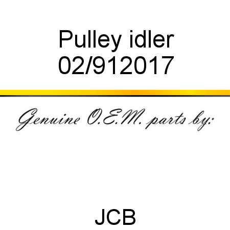 Pulley, idler 02/912017